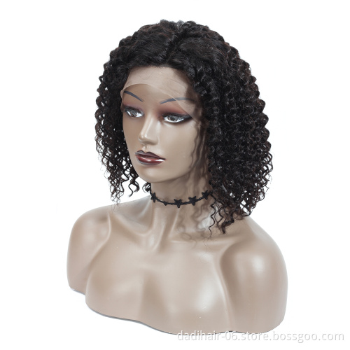 Short Curly Lace Wig Human Hair Bob Cut front Lace Wigs With BaBy Hair Virgin Brazilian Bob Curly Lace Front Wig